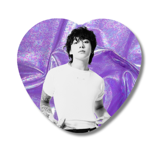 Holo Purple Heart Button JK