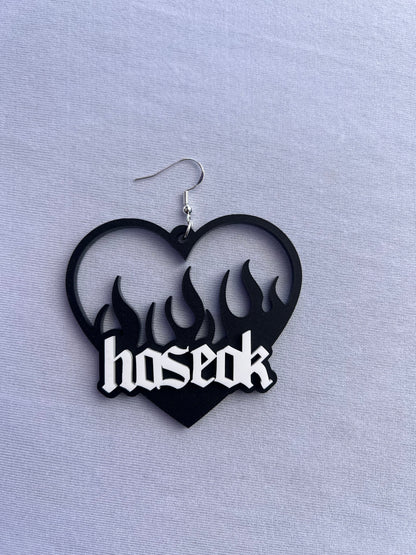 Flame Name Heart Earrings (All Members & Bangtan)