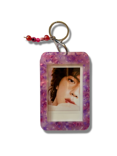 Custom Photo Keychain - Pink & Purple  Terrazzo Acrylic