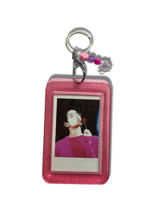 Custom Photo Keychain - Pink Jellie Glitter Acrylic