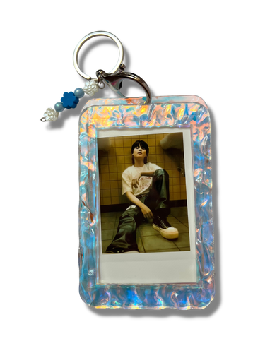 Custom Photo Keychain - Iridescent Glacier Textured Acrylic