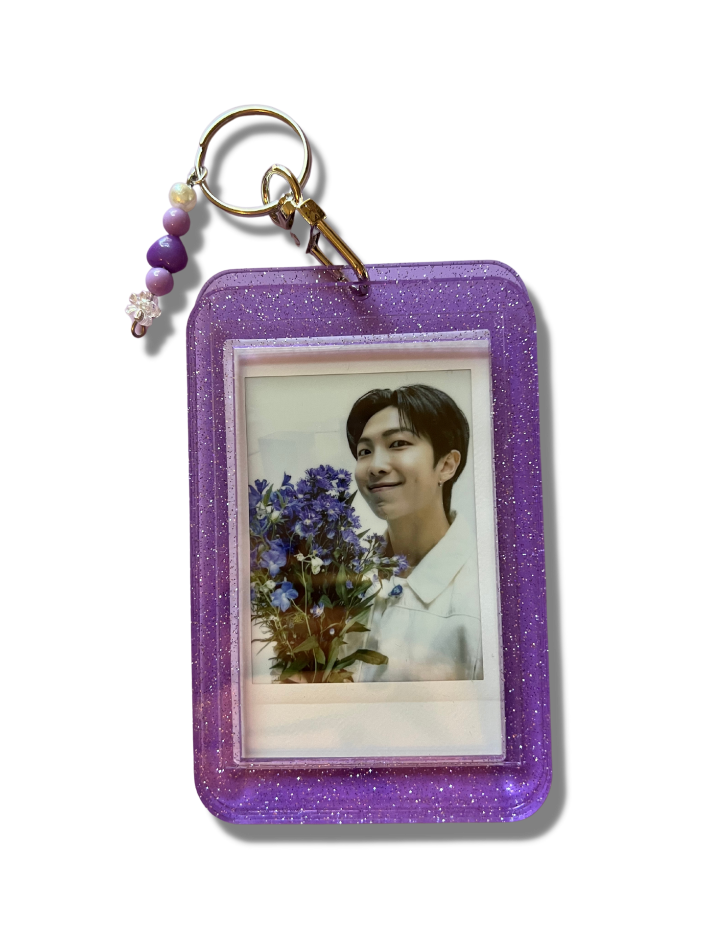 Custom Photo Keychain - Purple Jellie Glitter Acrylic