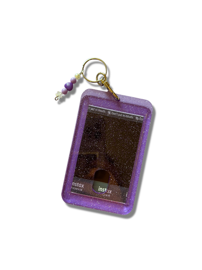 Custom Photo Keychain - Purple Jellie Glitter Acrylic
