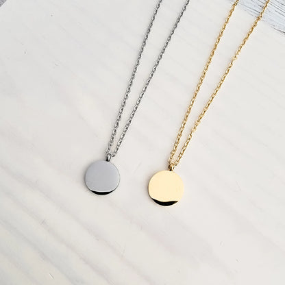 Petite Round Engraved Necklace