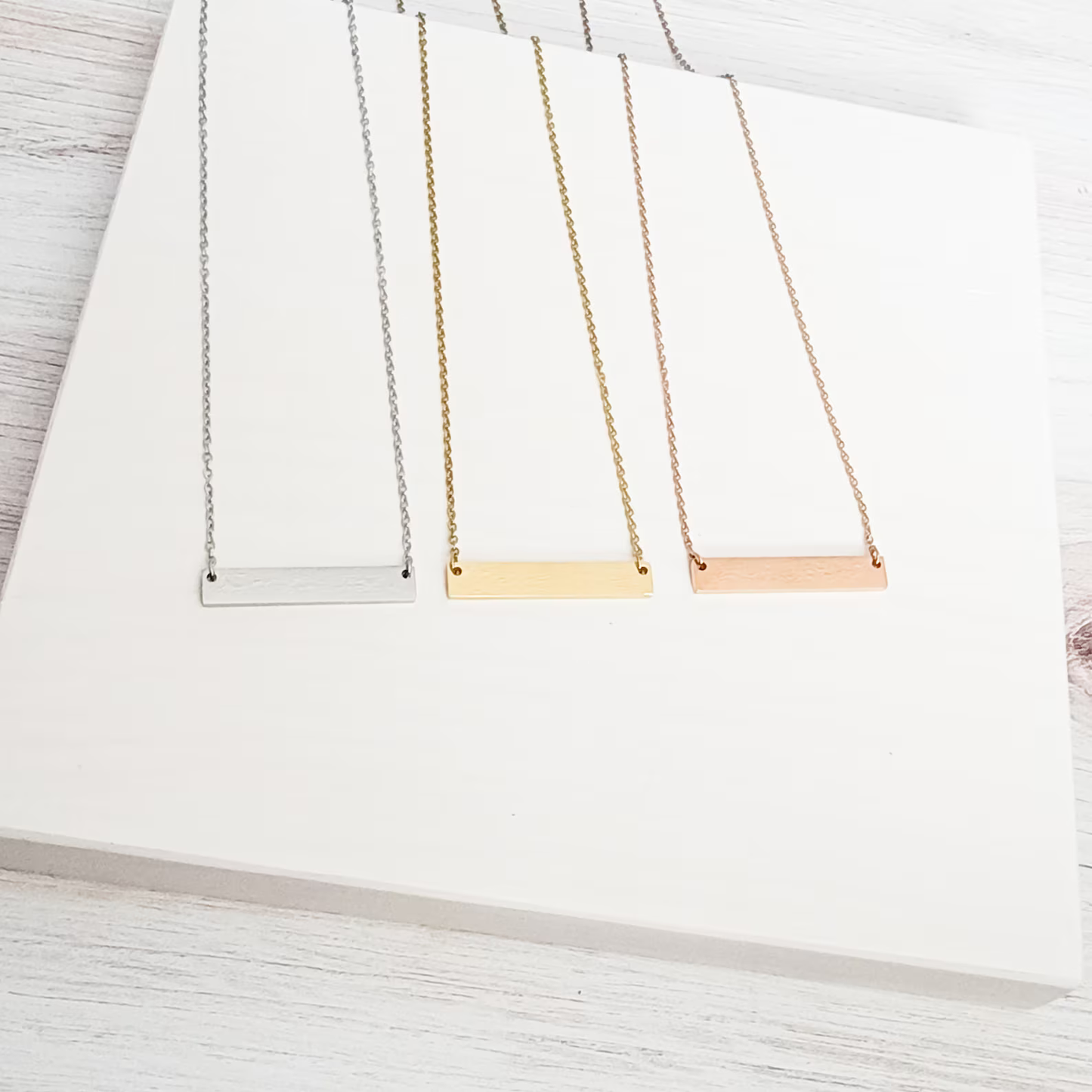 Horizontal Bar Engraved Necklace