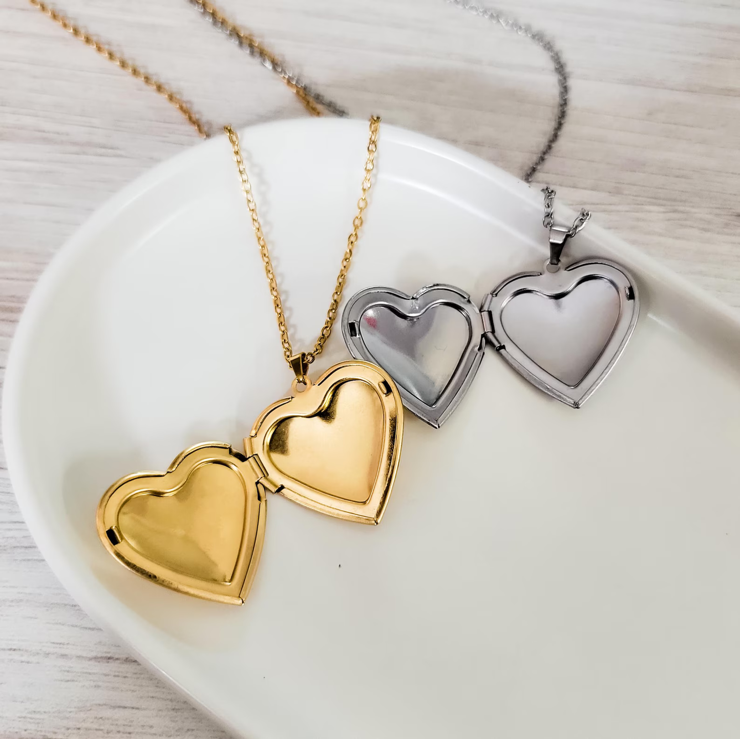 Heart Engraved Locket Necklace